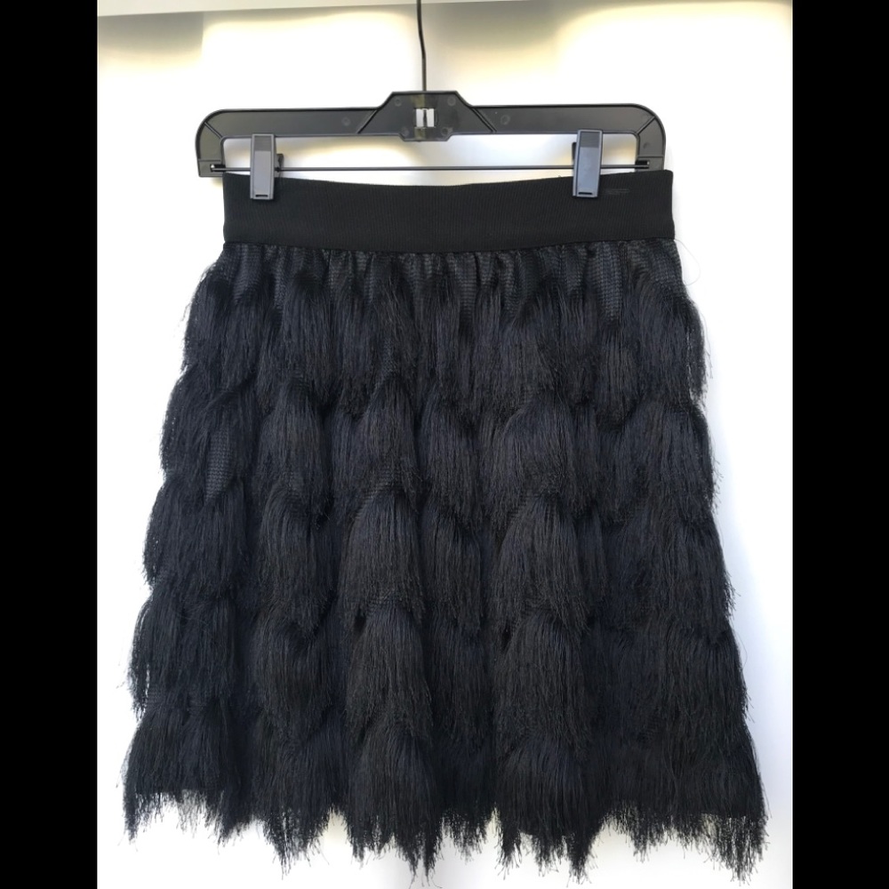 Banana Republic Flapper Fringe Skirt in Black